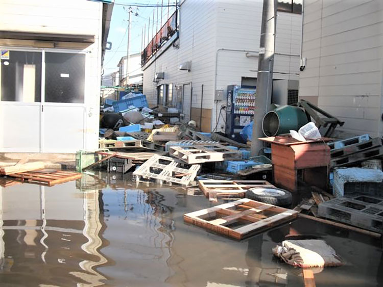 大きな被害にあった工場