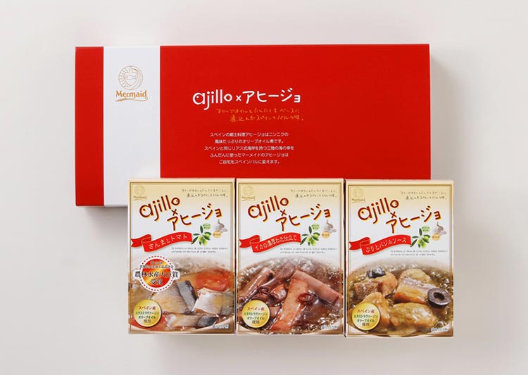 三陸産の魚介類をスペイン産のオリーブオイルで調理した「アヒージョ」シリーズ 