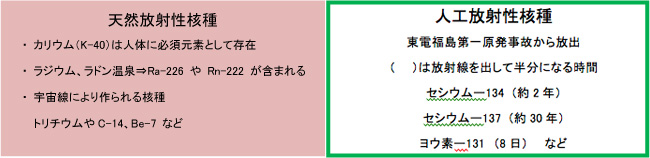 天然放射性核種 人工放射性核種