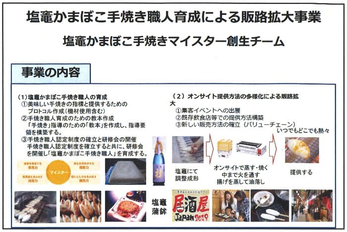 塩釜かまぼこ手焼き職人育成による販路拡大事業 事業内容